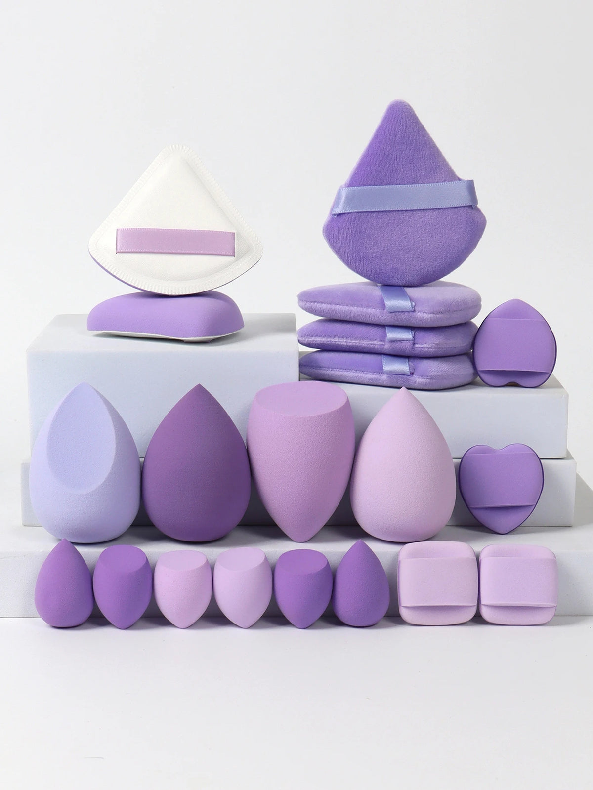20 Pcs Pink Makeup Sponge and Makeup Puff Set
