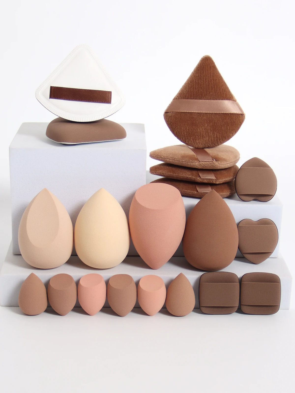 20 Pcs Pink Makeup Sponge and Makeup Puff Set