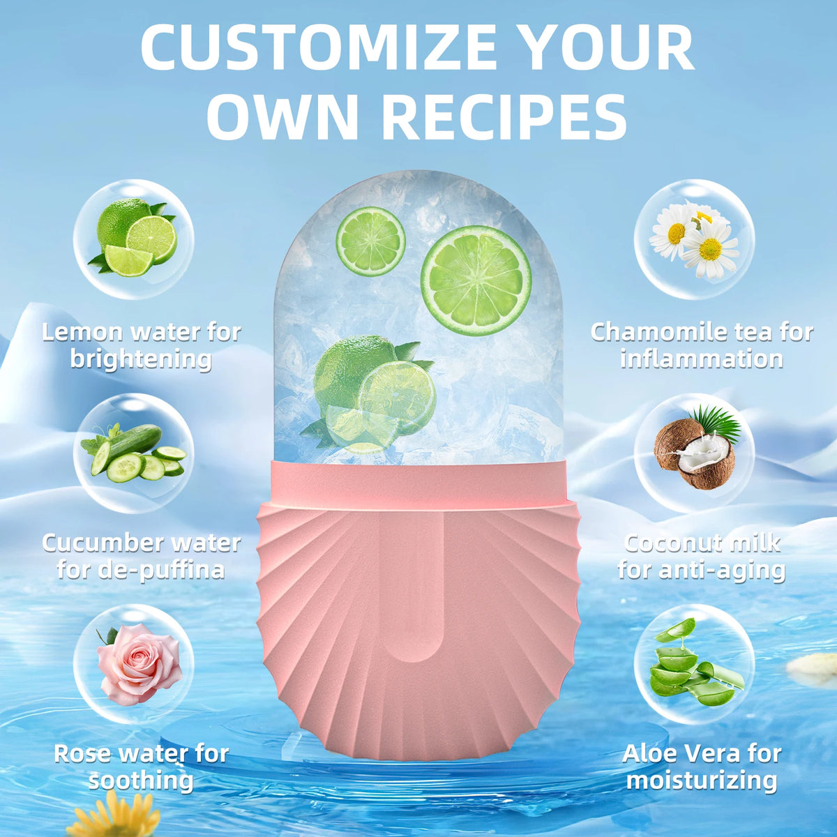 Silicone Face Ice Roller & Skin Care Mold
