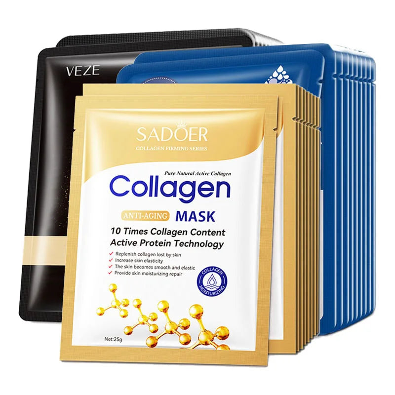 Hyaluronic Acid & Collagen Sheet Masks – 20 Pack